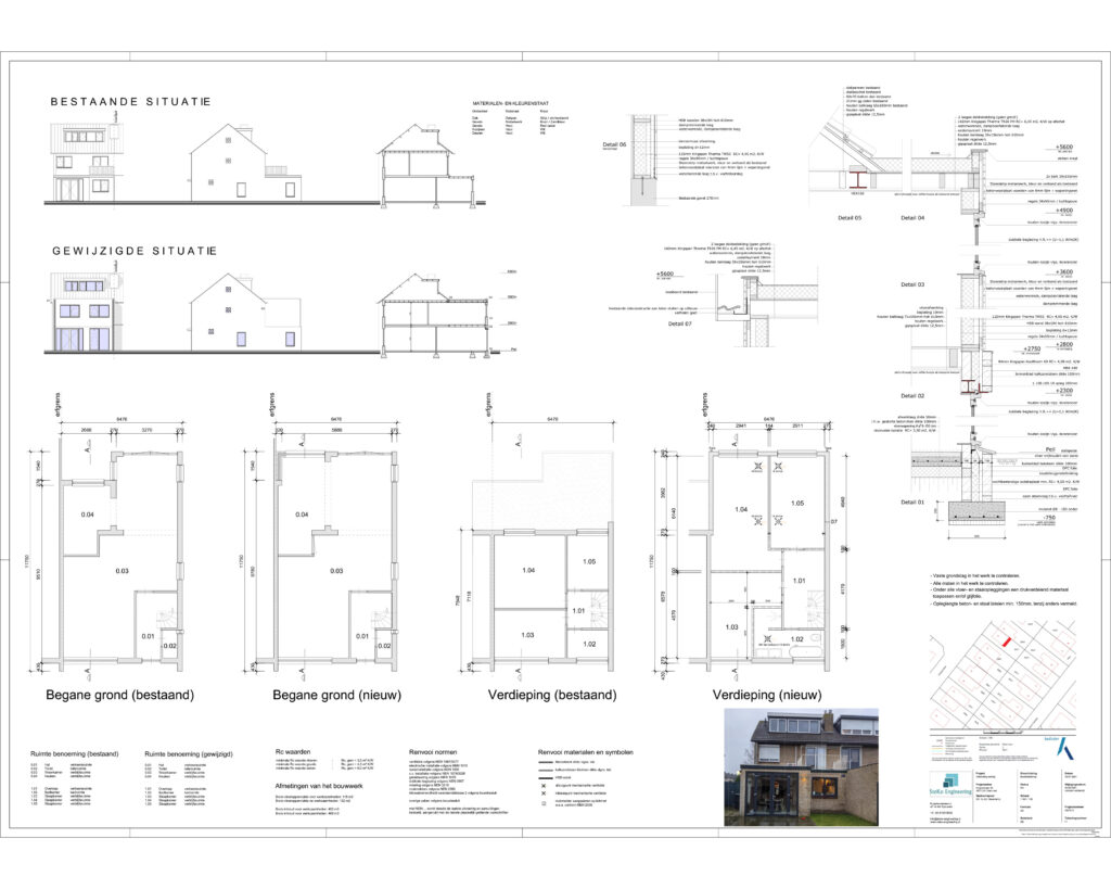 Bouwtekening achtergevel Etten-Leur